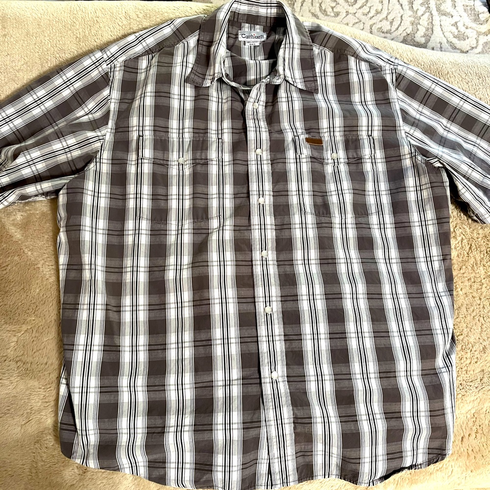 Size XL relaxed fit carhartt pearl snap shirt